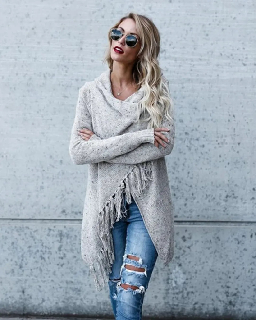 PONCHO-STIL PULLOVER