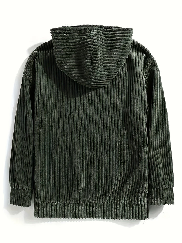 PULLOVER MIT KAPUZE AUS CORD