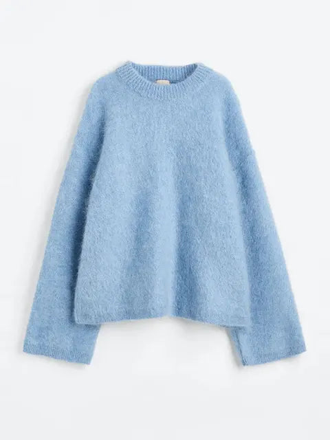 Paisley - Einfarbig Runder Kragen Lässig Lose Pullover