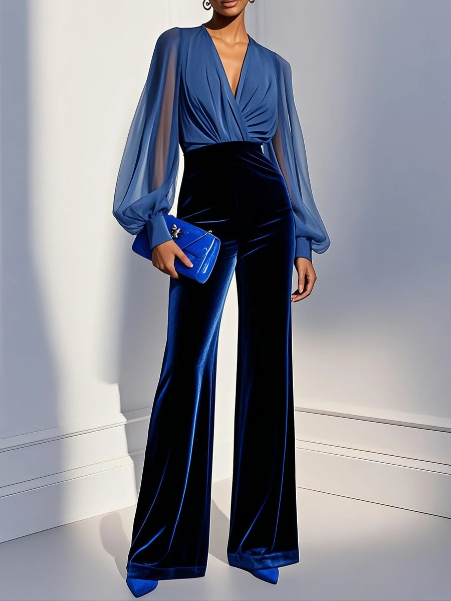 Parisa | Eleganter Damen Overall mit V-Ausschnitt – Festlicher Jumpsuit für besondere Anlässe 0