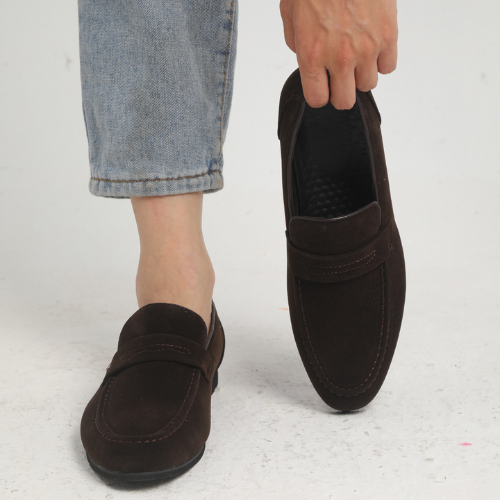 Loafer Herren | Klassischer Penny-Slipper mit Wildleder-Optik