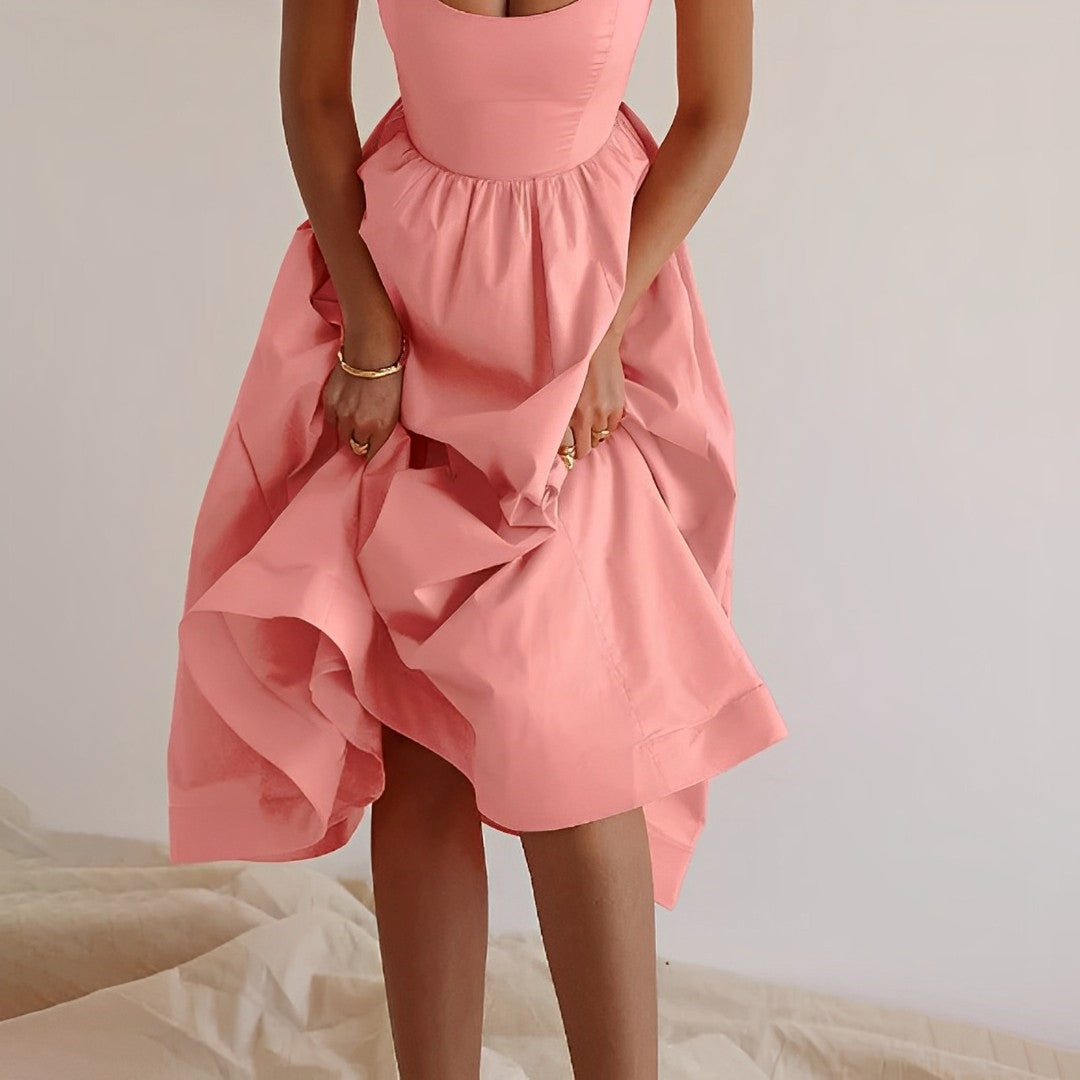 Fabiana – Kleid mit feinen Trägern und gerafftem Schnitt