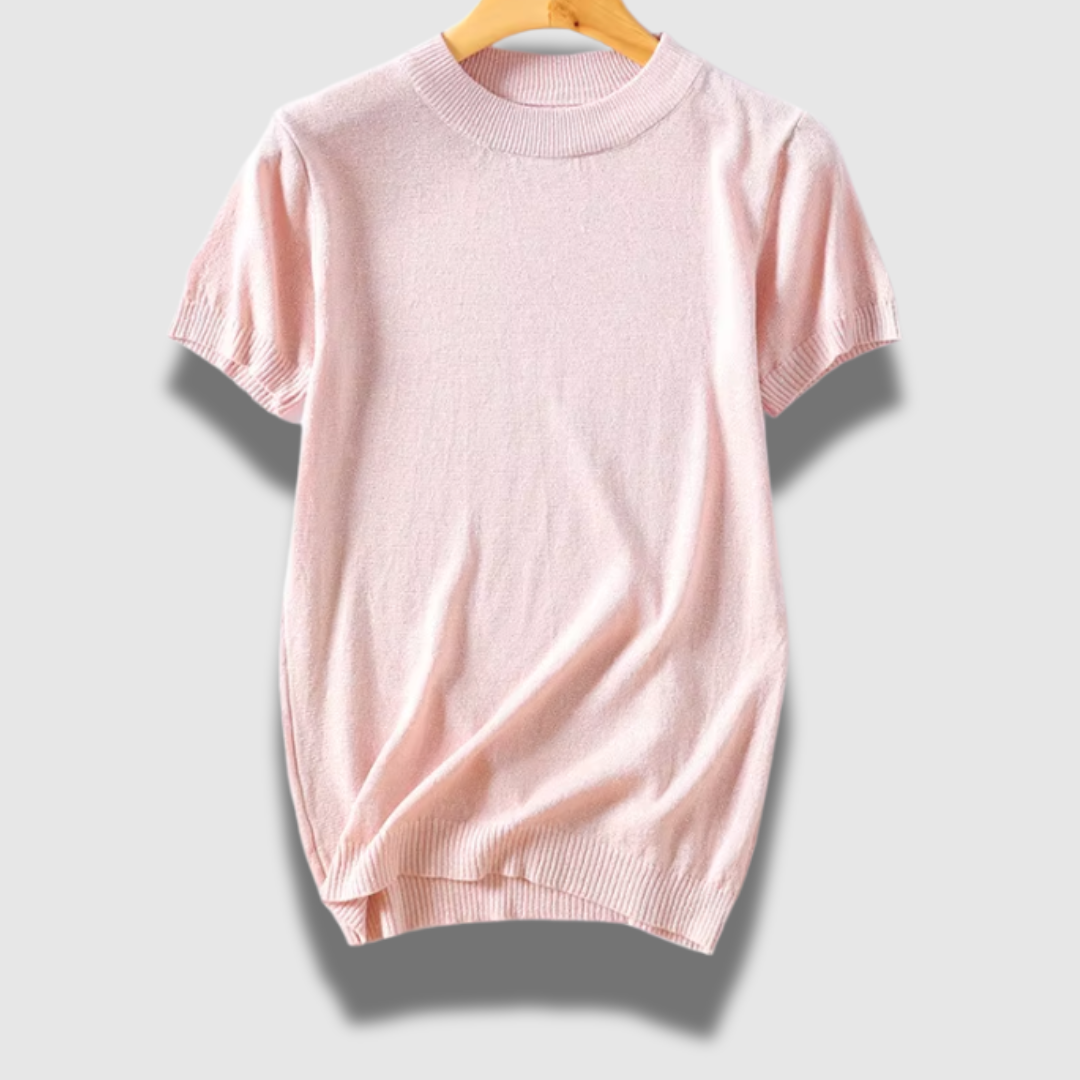 Maglione Donna Leggero Manica Corta Tessuto Lucido