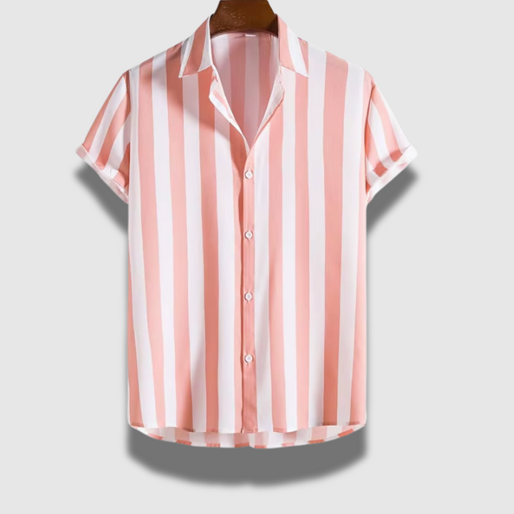 Camicia Uomo Classica Leggera Maniche Corte Rigata