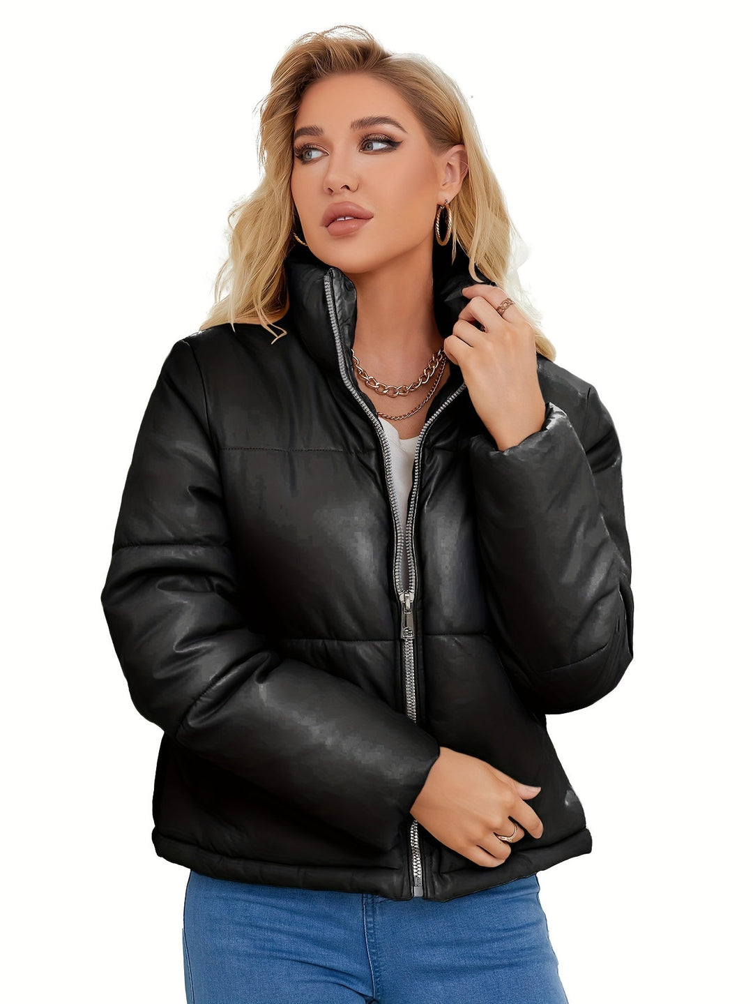 Piper - Vegane Leder-Puffer-Winterjacke