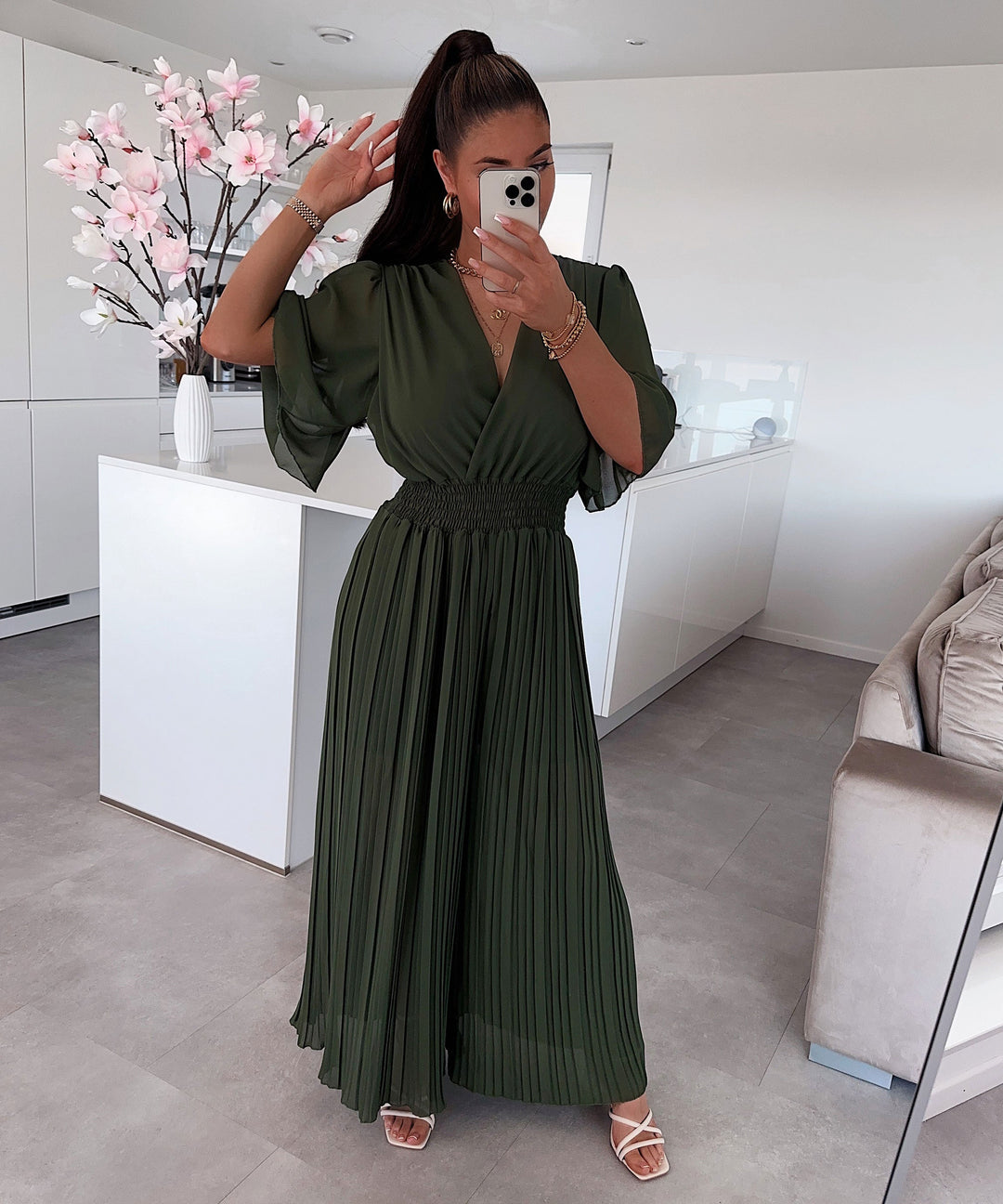 Plissee Einteiler Ambre Khaki  Ladypolitan ♡   