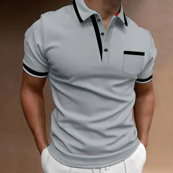 Poloshirt Herren | Brusttasche & Kontrastkragen