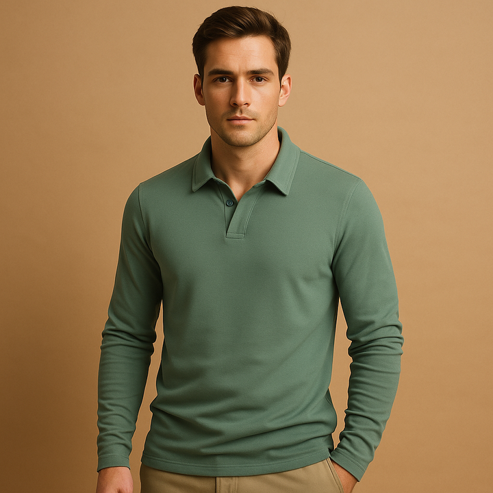 Poloshirt Herren | Langarm-Komfort & gepflegter Kragen