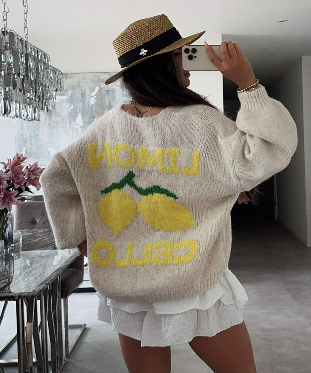 Print Cardigan Limoncello Beige