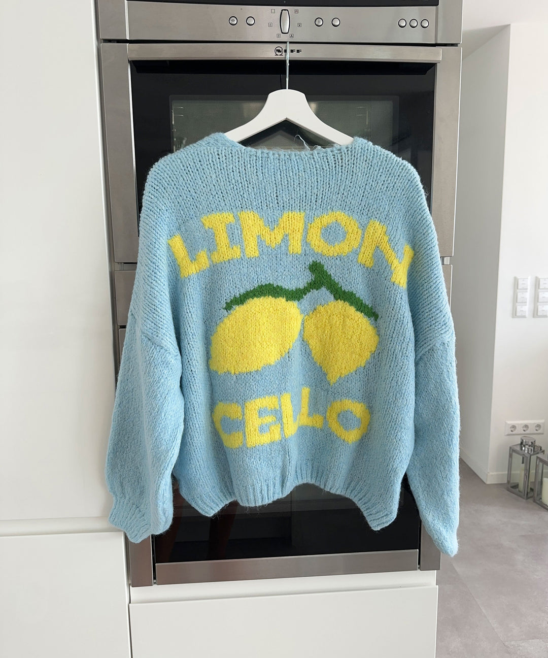 Print Cardigan Limoncello Hellblau