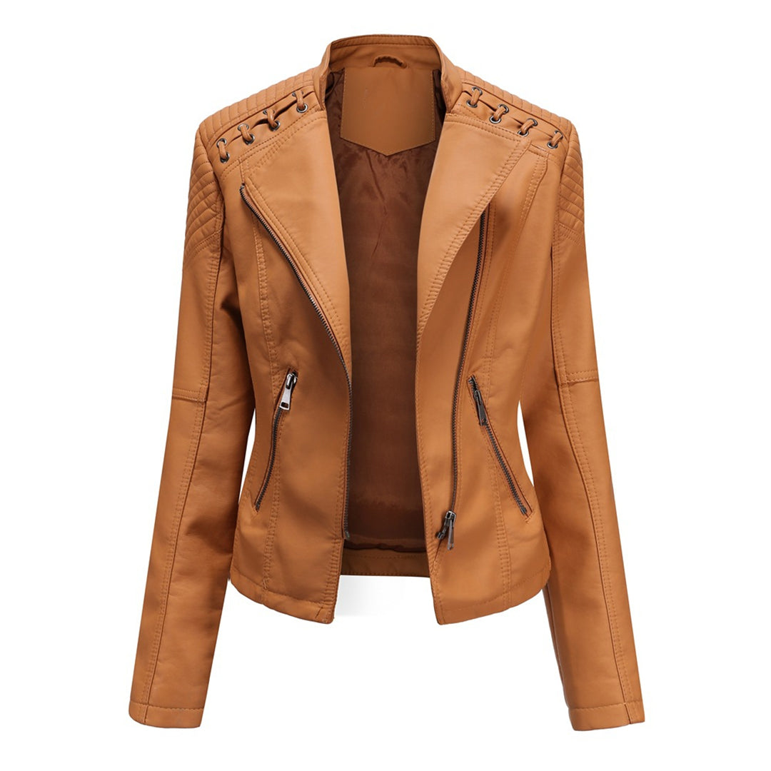 Lilian | Damen Modische Jacke mit asymmetrischem Reißverschluss