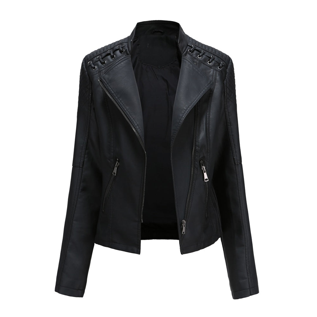 Lilian | Damen Modische Jacke mit asymmetrischem Reißverschluss