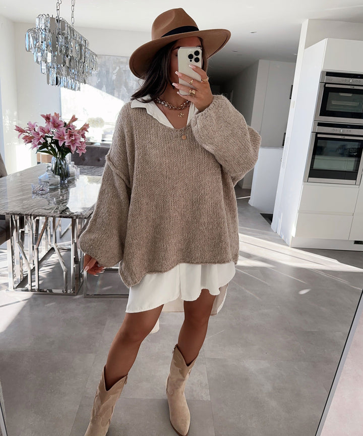 Pullover Cinderella Taupe  Ladypolitan ♡   