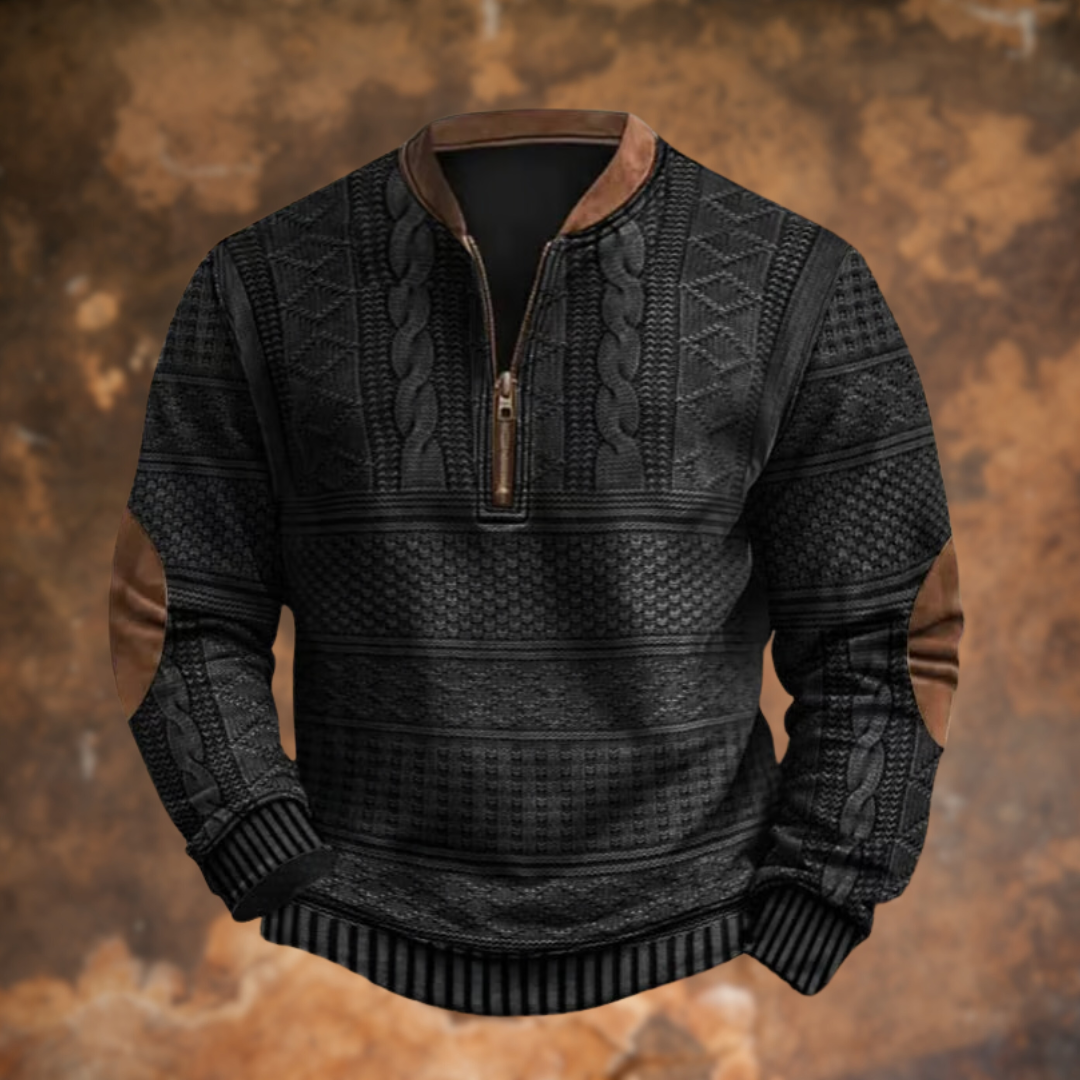 Pullover Herren | Strickpullover Herren | Kurzer Zipper für schnellen Wärmekick