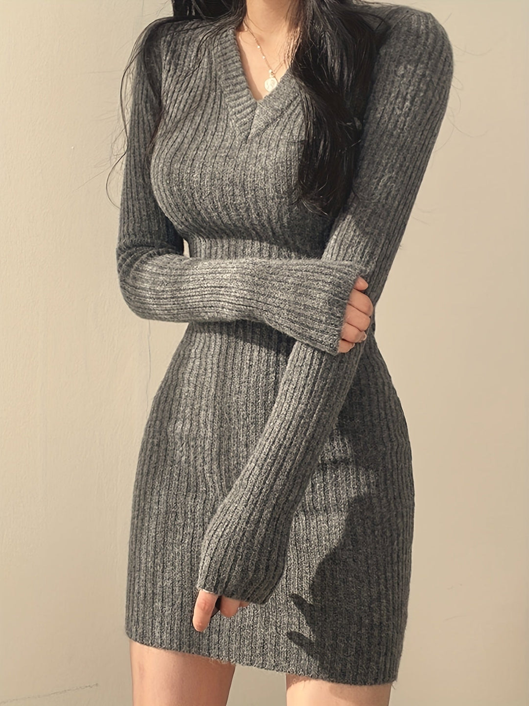 Pulloverkleid aus Vollstrick