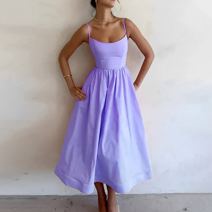 Fabiana – Kleid mit feinen Trägern und gerafftem Schnitt