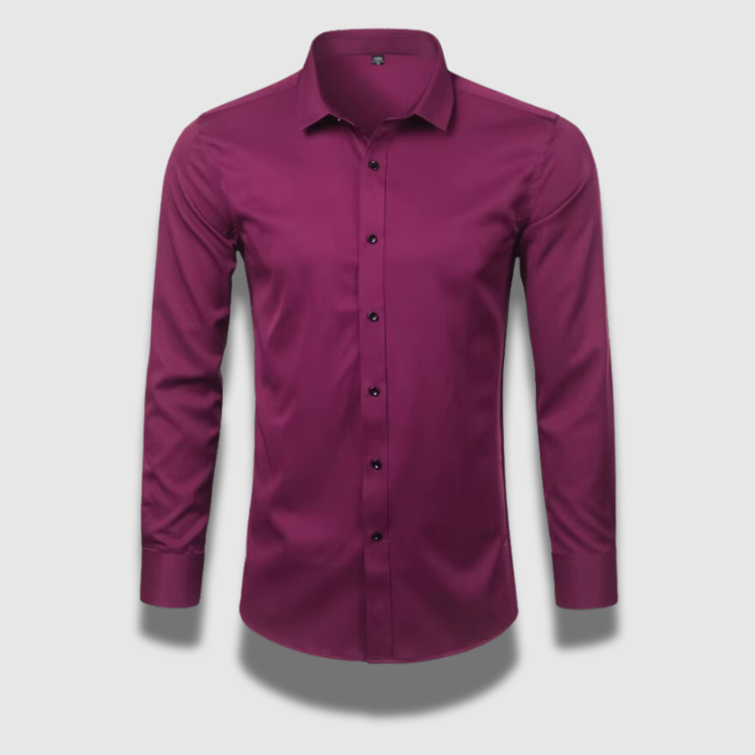 Camicia Uomo Formale Tessuto Elasticizzato Senza Pieghe