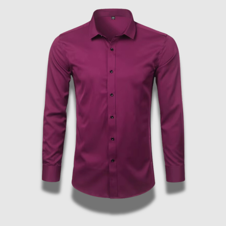 Camicia Uomo Formale Tessuto Elasticizzato Senza Pieghe