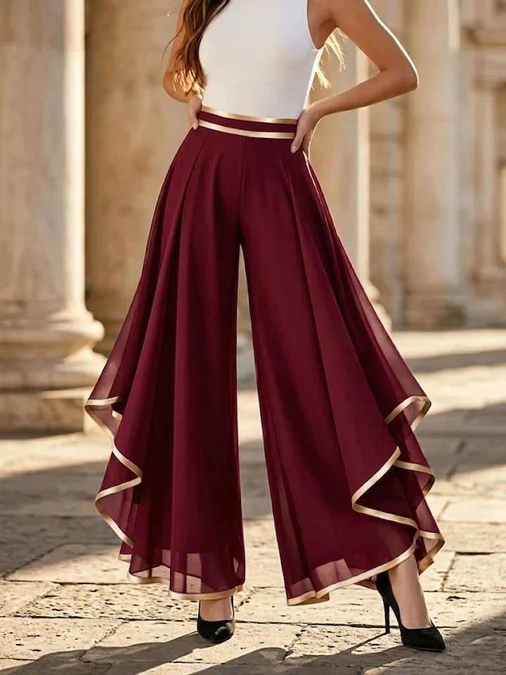 Quella | Elegante Palazzohosen Damen – Fließende Silhouette mit Gold-Details 1