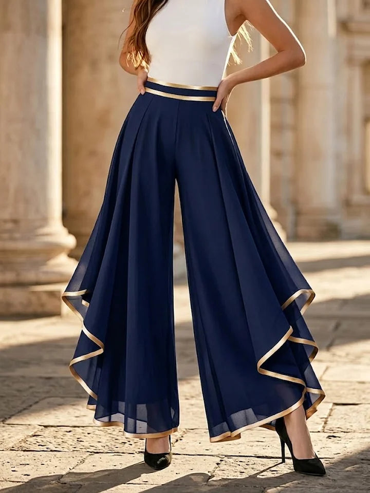 Quella | Elegante Palazzohosen Damen – Fließende Silhouette mit Gold-Details 2