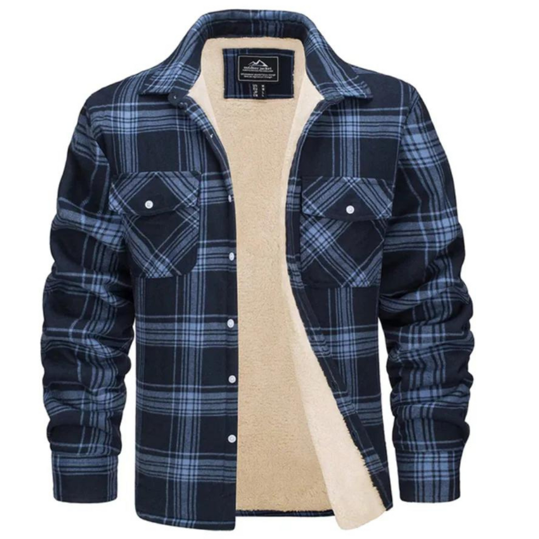 Winterjacke Freizeitjacke Herren | Gefüttert im Karohemd-Stil
