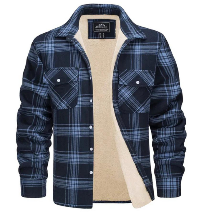 Winterjacke Freizeitjacke Herren | Gefüttert im Karohemd-Stil