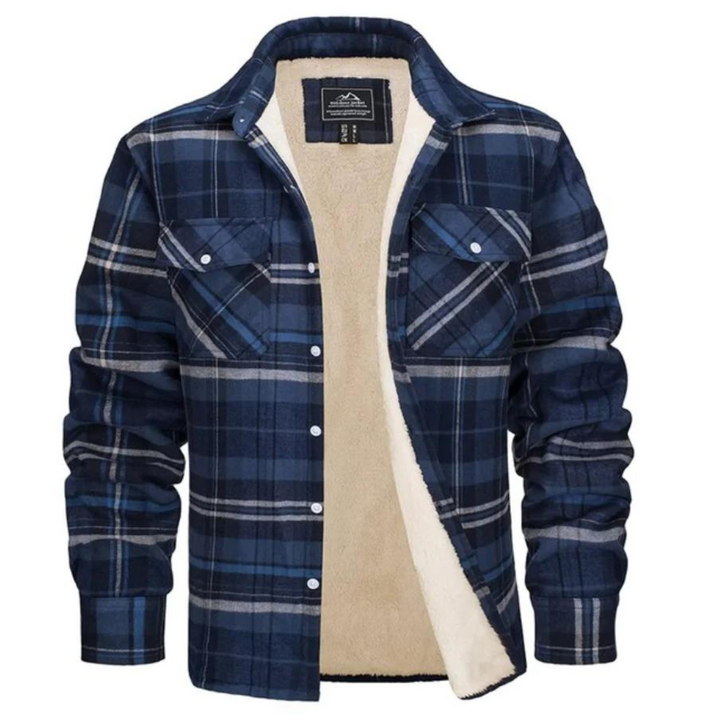 Winterjacke Freizeitjacke Herren | Gefüttert im Karohemd-Stil