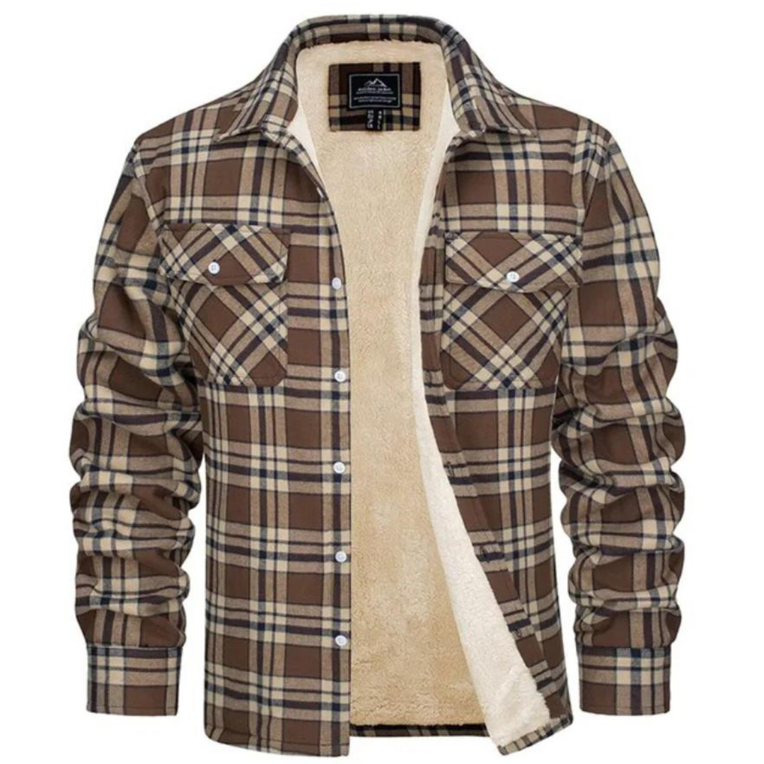 Winterjacke Freizeitjacke Herren | Gefüttert im Karohemd-Stil