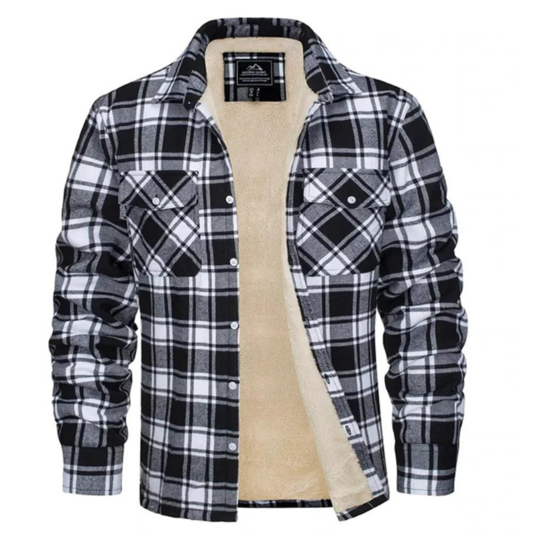Winterjacke Freizeitjacke Herren | Gefüttert im Karohemd-Stil