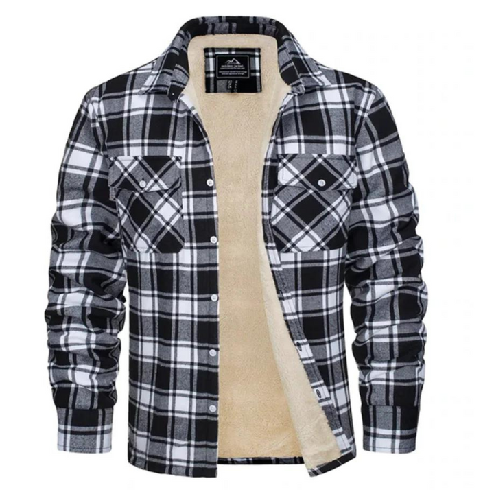 Winterjacke Freizeitjacke Herren | Gefüttert im Karohemd-Stil