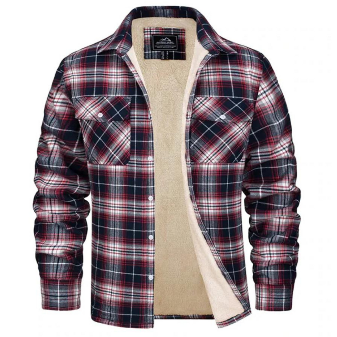 Winterjacke Freizeitjacke Herren | Gefüttert im Karohemd-Stil
