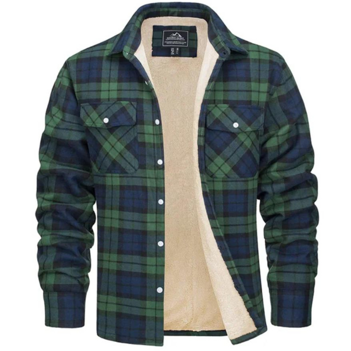 Winterjacke Freizeitjacke Herren | Gefüttert im Karohemd-Stil