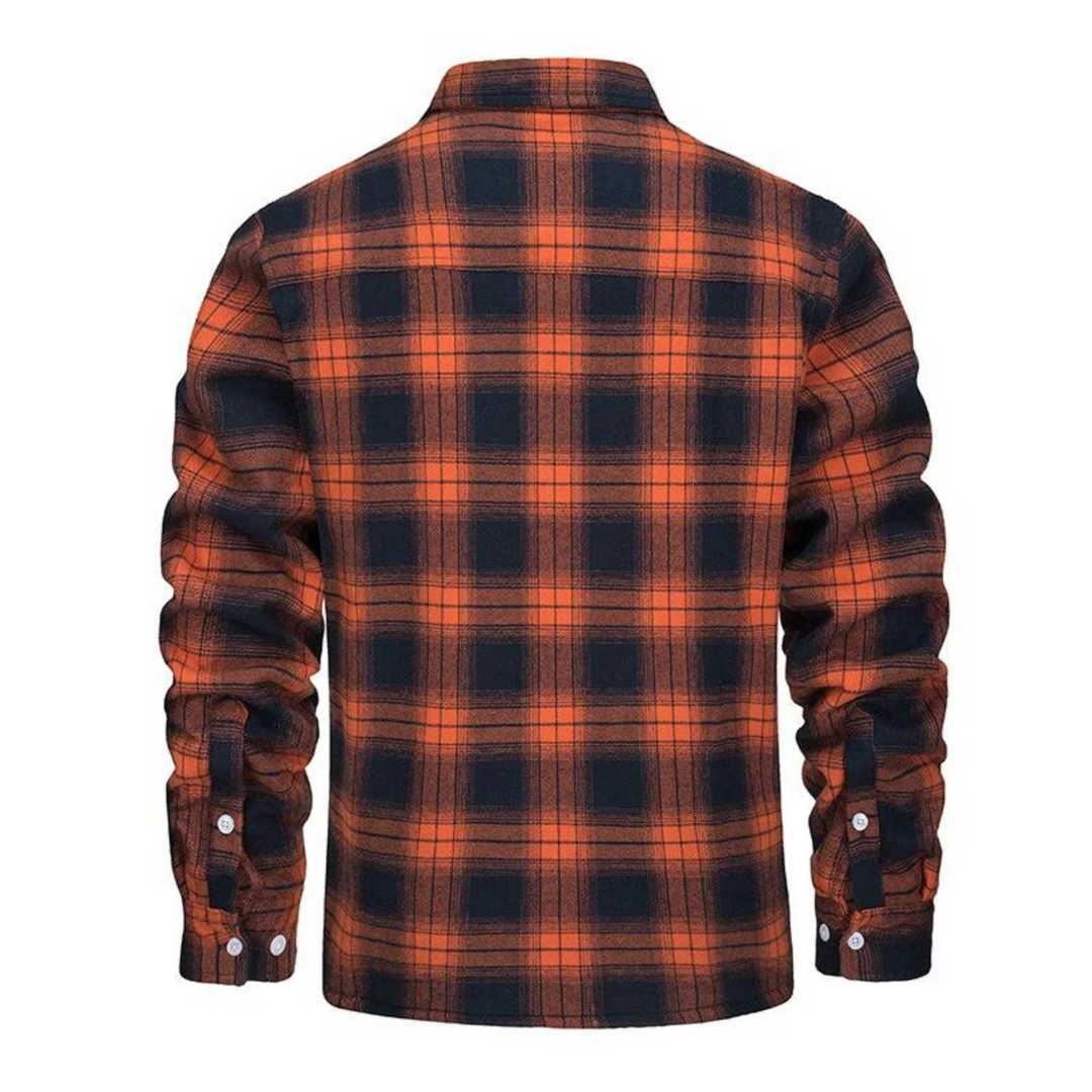 Winterjacke Freizeitjacke Herren | Gefüttert im Karohemd-Stil