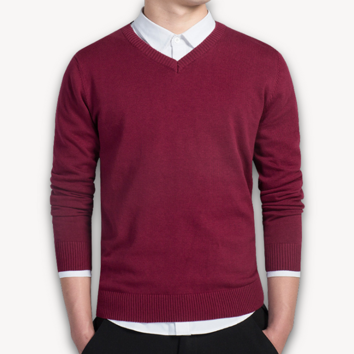 V Ausschnitt Pullover | Schmaler Schnitt für Business und Alltag