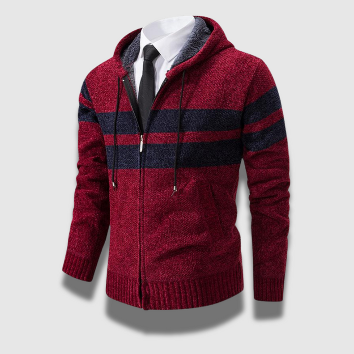 Giacca Uomo Vintage con Cappuccio a Righe Regular Fit