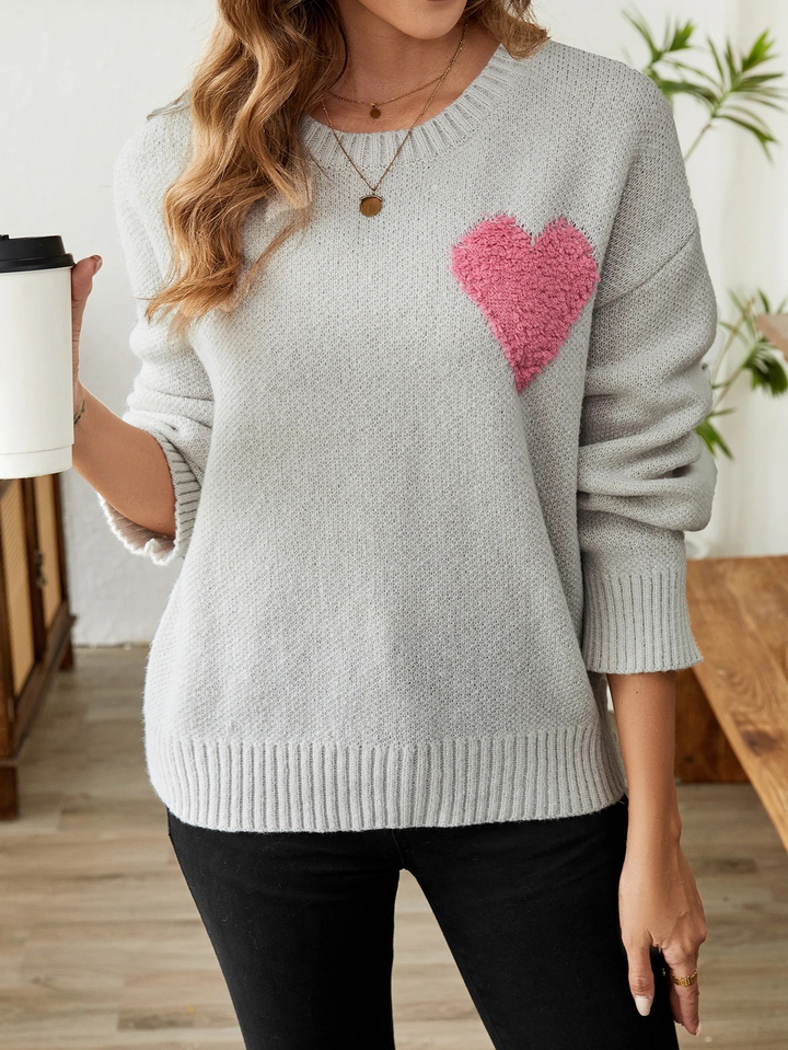 Reese - Weicher Strickpullover mit Herzmuster