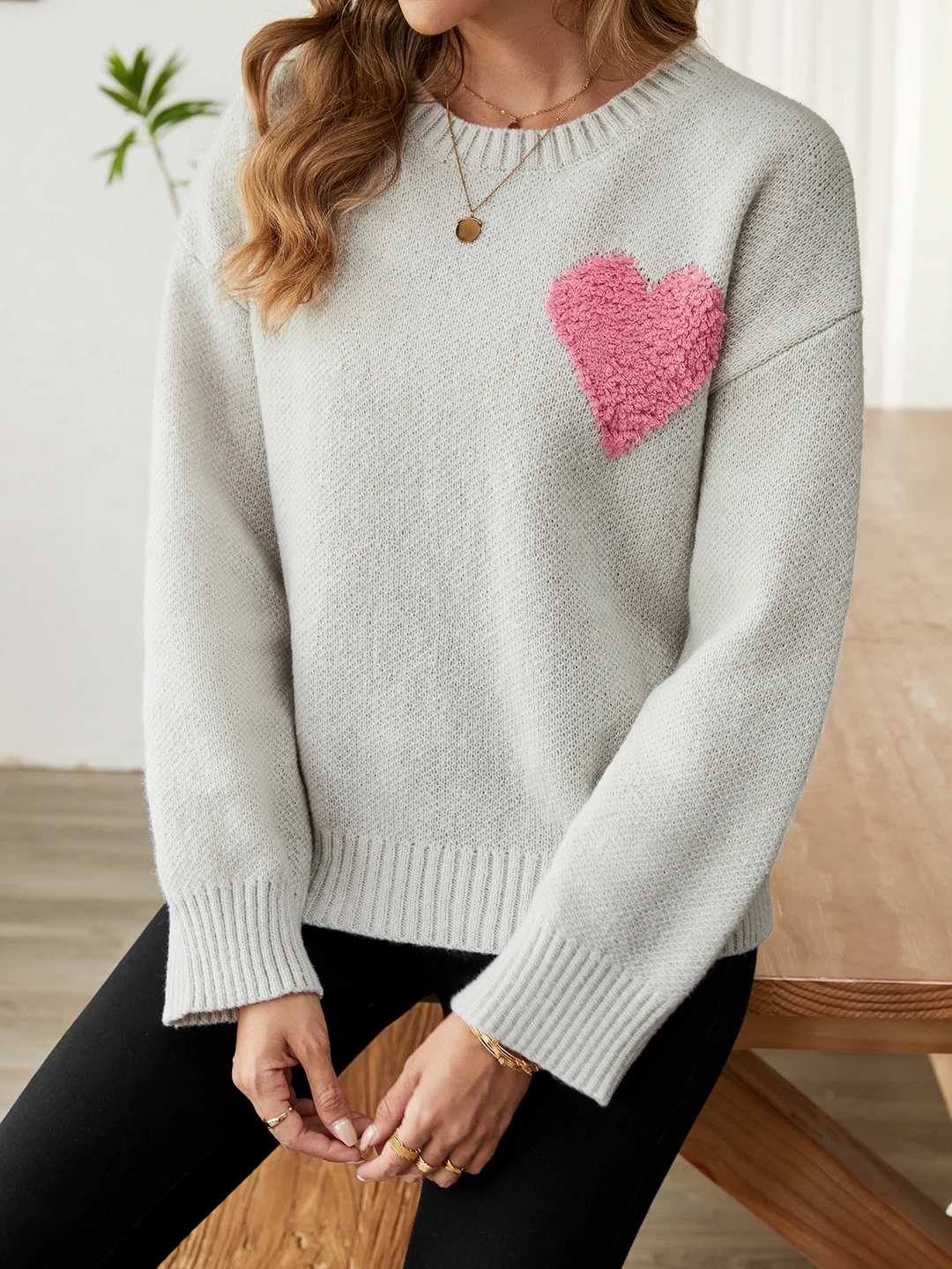 Reese - Weicher Strickpullover mit Herzmuster