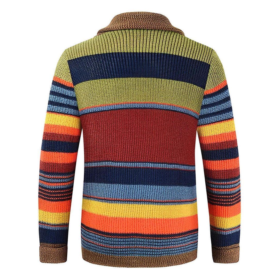 Retro-Cardigan Herren | Kräftiges Streifen-Statement & Entspannte Passform