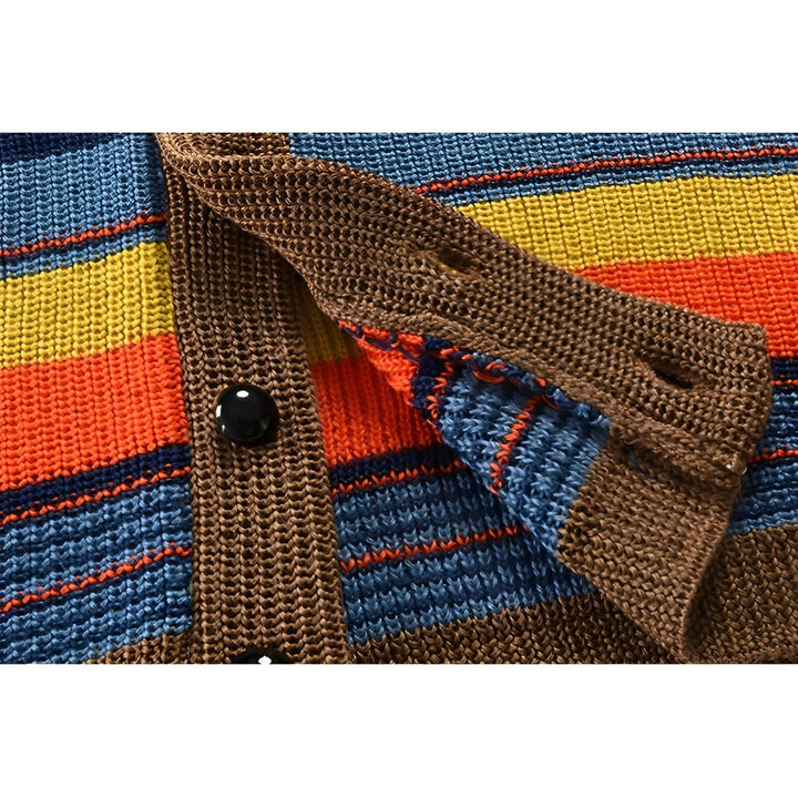 Retro-Cardigan Herren | Kräftiges Streifen-Statement & Entspannte Passform