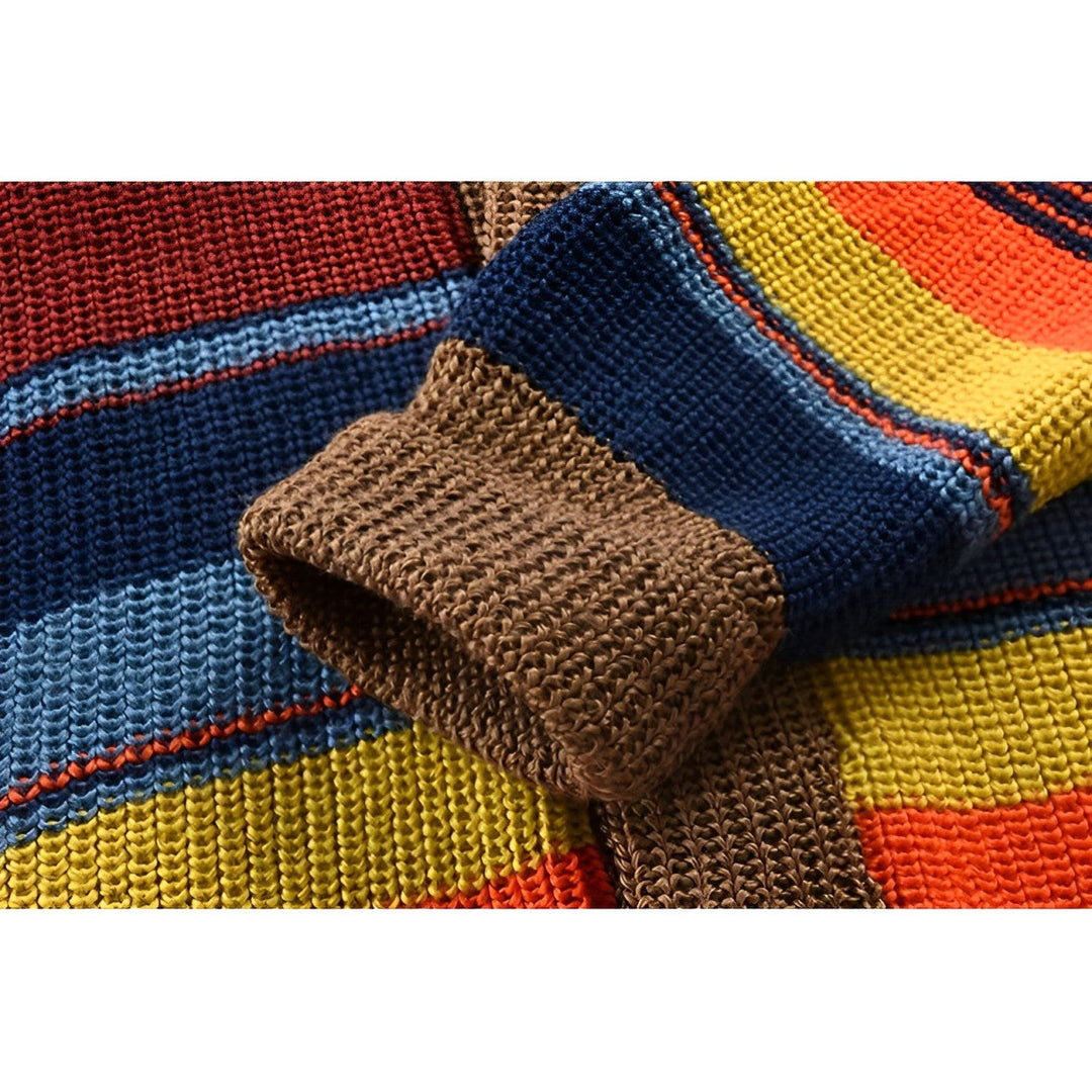 Retro-Cardigan Herren | Kräftiges Streifen-Statement & Entspannte Passform