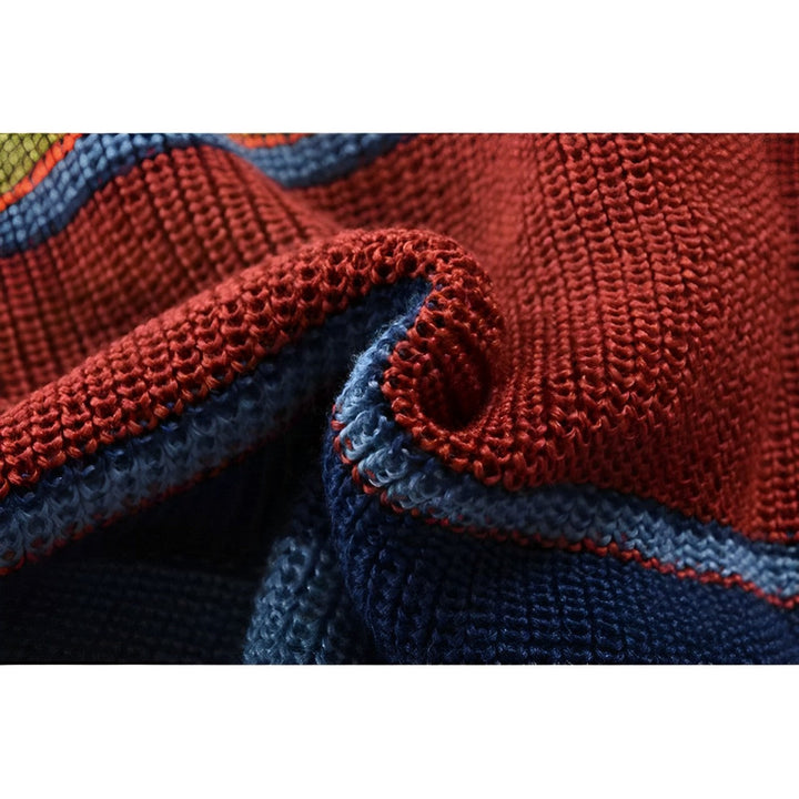 Retro-Cardigan Herren | Kräftiges Streifen-Statement & Entspannte Passform