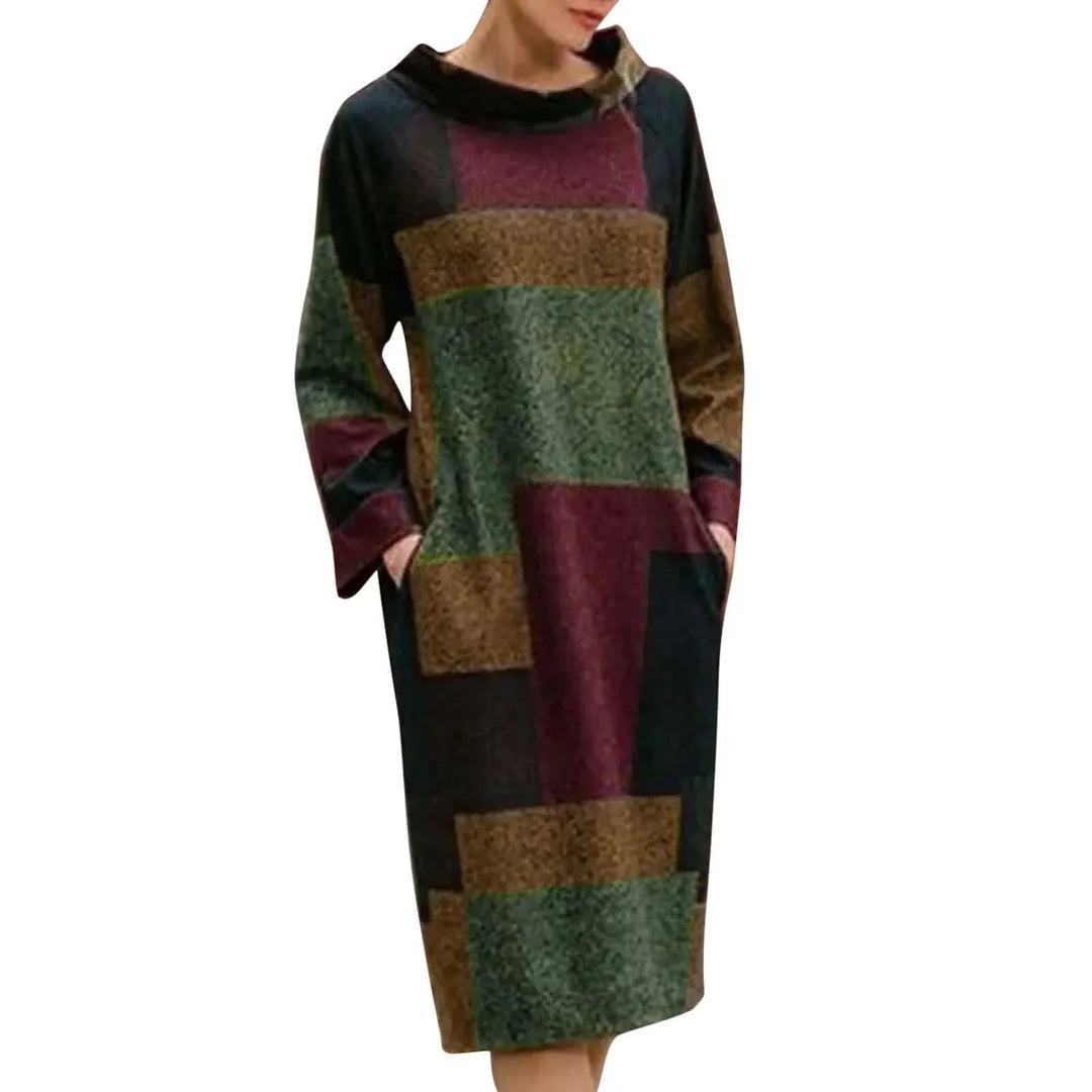 Retro-inspiriertes Patchwork-Maxikleid