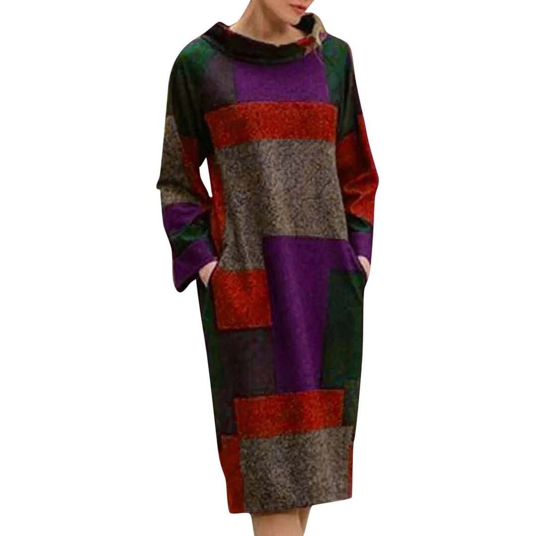 Retro-inspiriertes Patchwork-Maxikleid
