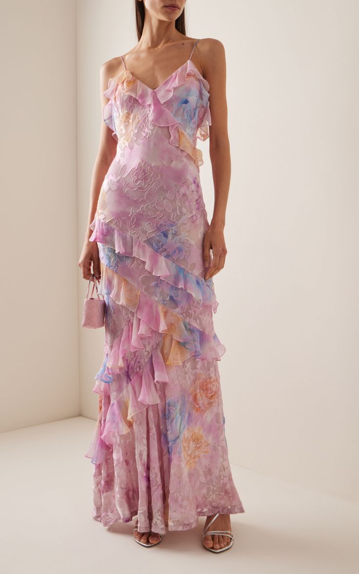 Sommerkleid Damen mit Rüschen Blumenmuster