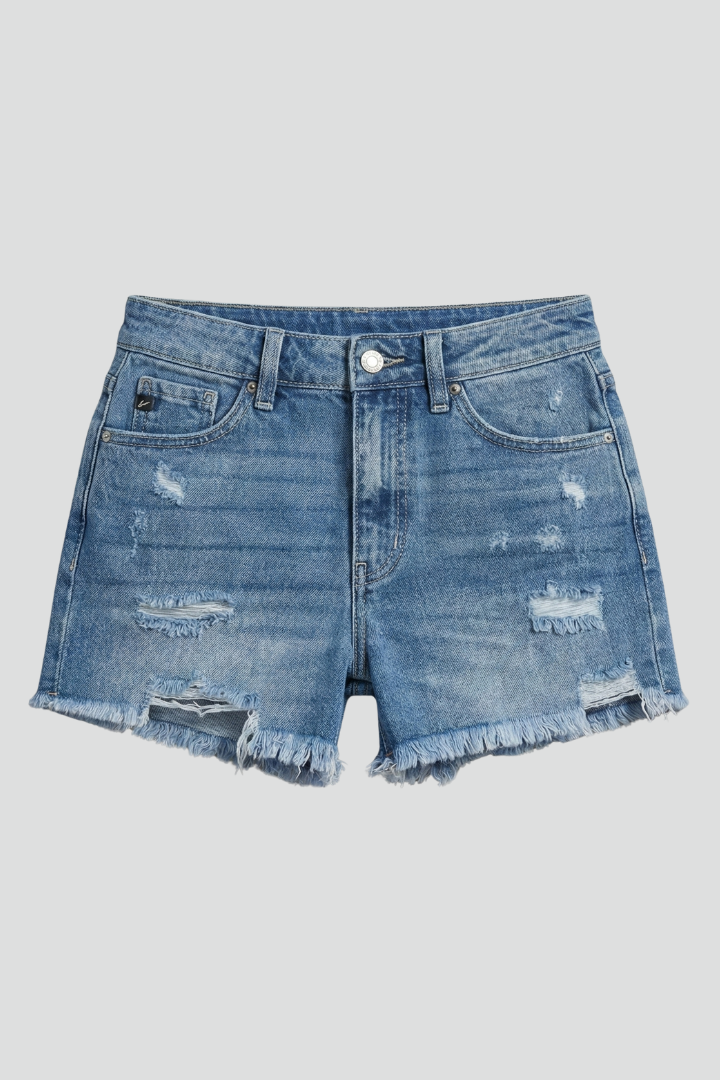 Leonie | Damen Distressed-Jeansshorts mit ausgefranstem Saum