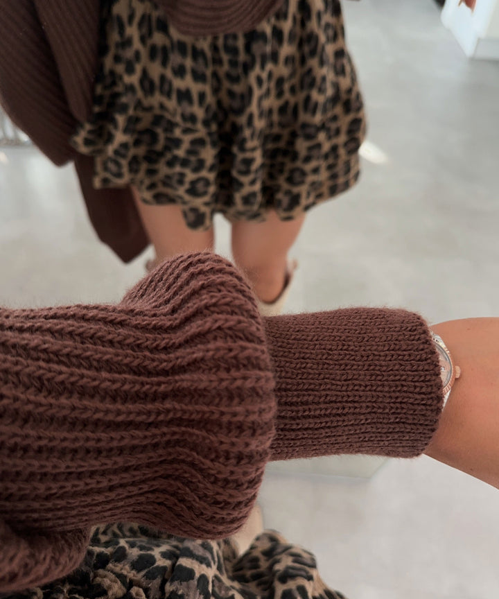 Rollkragen Pullover Yeni Dunkelbraun
