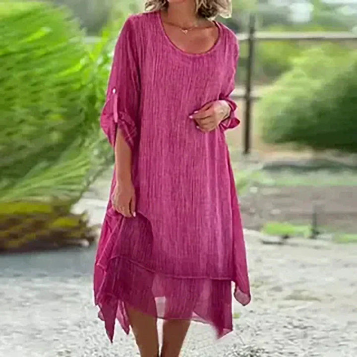 Rosa | Lässiges, Fließendes &amp; Feminines Midikleid für Damen 3