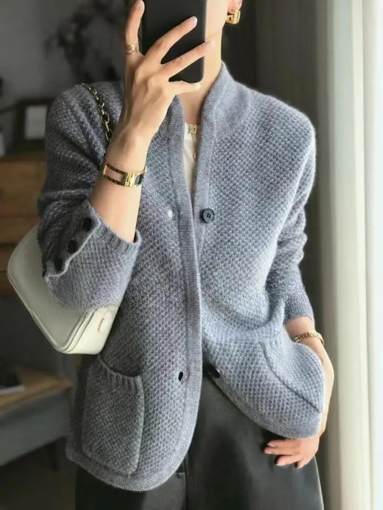 Danielle | Damen Winter Cardigan Mit Knopfleiste