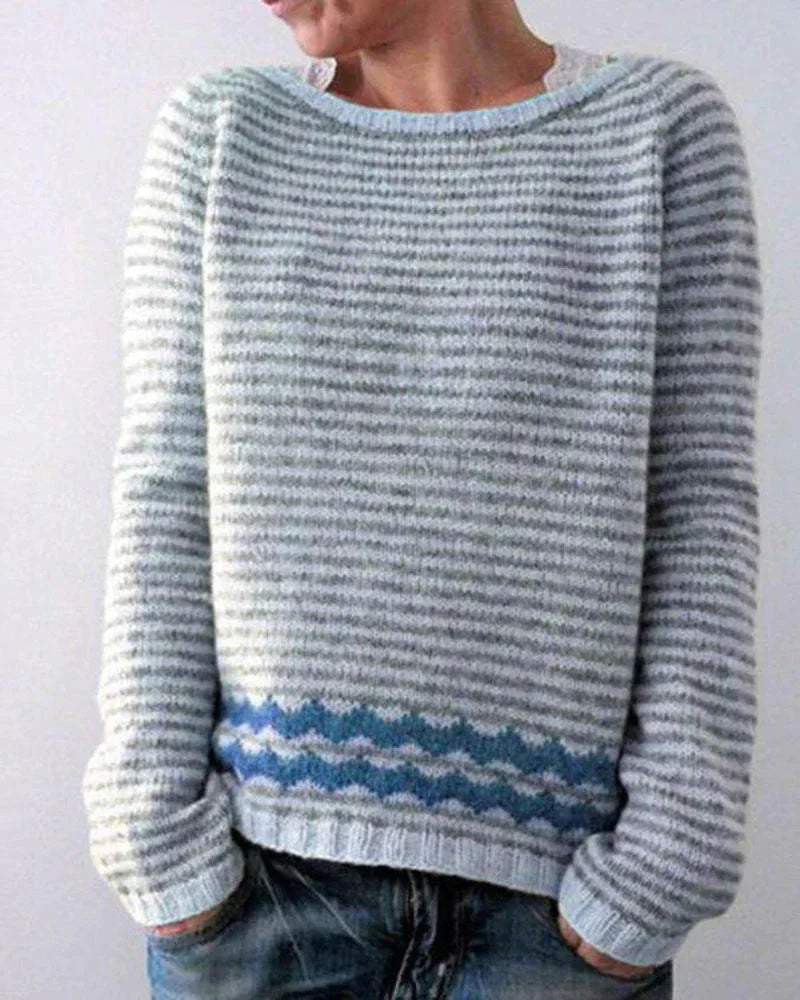 Andrea | Damen-Winter-Weihnachtspullover mit nordischem Muster