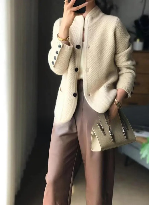 Danielle | Damen Winter Cardigan Mit Knopfleiste